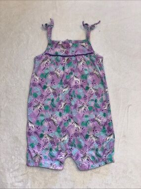 George 6-12 month Girls' Purple Tropical Zebra Print Romper baby girl clothing